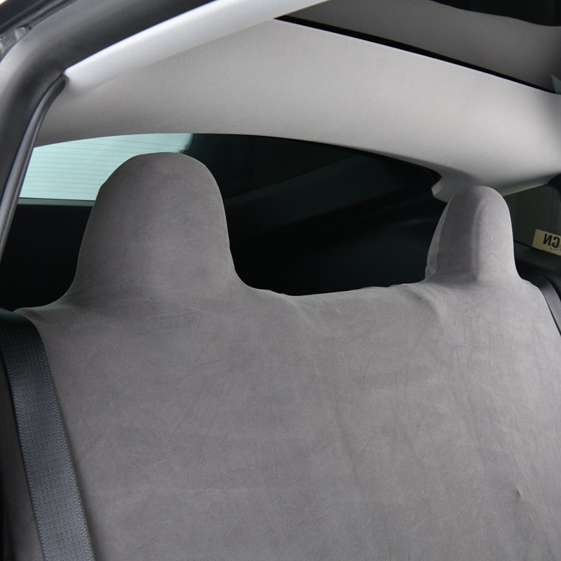 Elastic Car Seat Cover, Derong Rear Seat Cushion Cover, Seat Cushion, Backrest and Headrest Integrated Cover, Dust-Proof and Stain-Resistant, Single Layer
