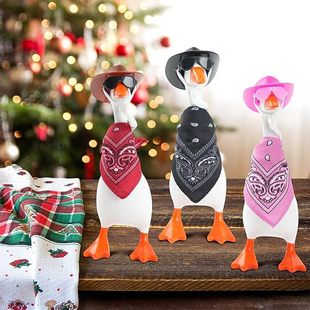 Cross-Border Magnet Duck Ornaments Hat Plastic Cowboy Hat Mini Small Hat 6-Piece Set Hat Small Ornaments