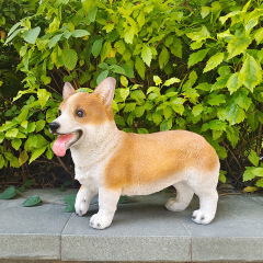 国境を越えて人気の高い、リアルな犬の樹脂製置物、室内デスクトップ用のかわいい小動物のデスクトップ装飾工芸品、ギフトに最適
