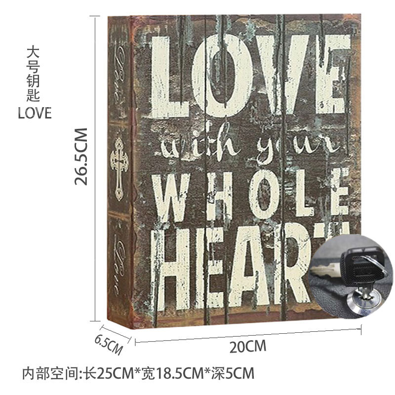 中号钥匙彩色书本保险箱儿童储蓄罐密码盒 仿真书书本保险盒