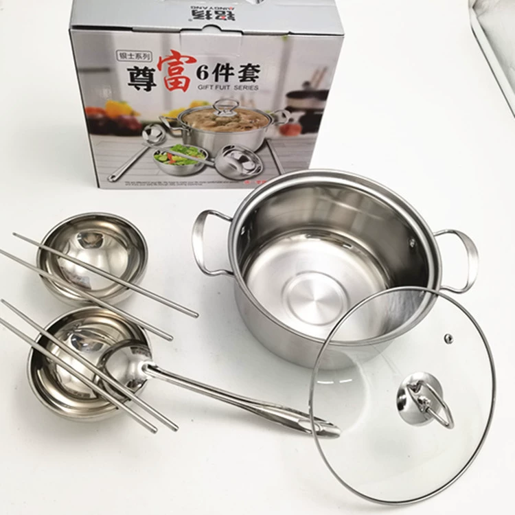 Zunfu набор из шести предметов из нержавеющей стали кастрюля чаша комбинированный костюм кухонный горшок набор из шести предметов открывающийся Подарочный горшок оптом