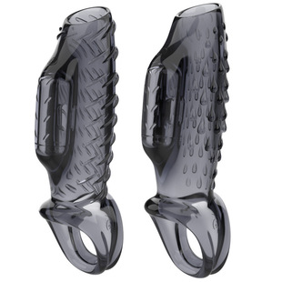 Men's Enlarged and Thickened Semen-Locking Vibrating Ring, Wolf Tooth Crystal Condom, Penis Condom, Adult Sex Toy, Couple's Intercourse