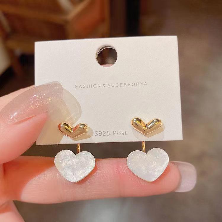 7g Weight 1 Pair Elegant Simple Style Streetwear Heart Shape Plating Alloy Shell Drop Earrings