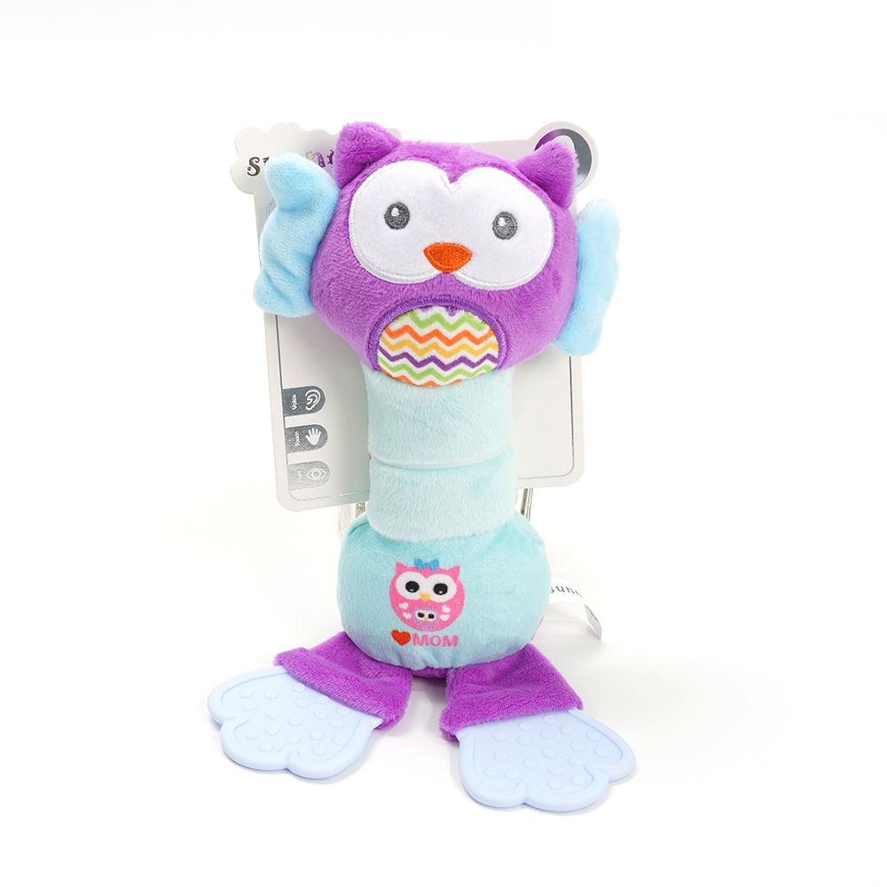 Wholesale manufacturer: Baby hand-grabbing stick, squeaky wind chime, hand-shaking stick for infants and toddlers, teething ring-equipped hand-shaking rattle&mdash;soothing toy.