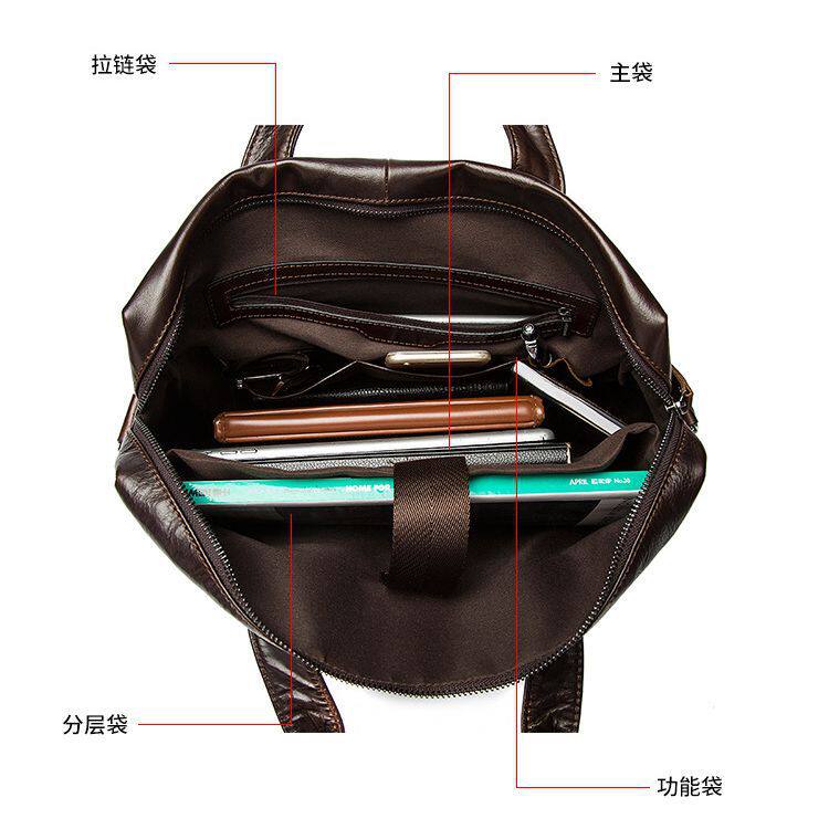 Túi xách nam công sở da bò thật dạng đeo vai kiêm túi xách tay, đựng vừa laptop 14 inch — đen (hoa văn li), 9006 Đen (dệt trơn), 9006 Đen (Hoa văn li), Cà Phê-plus