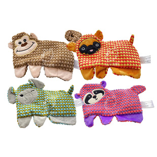 Factory direct supply dog toys pineapple velvet pet paper sound four animals to relieve boredom training bite plush toys