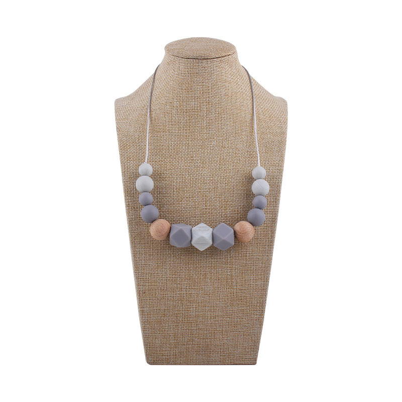 Comercio exterior Amazon nuevo silicona molar teether collar bebé teether palo masticable colgante collar