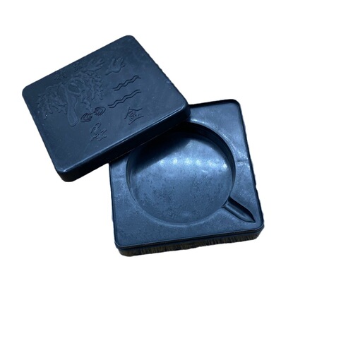 Wholesale 4-inch plastic inkstone for primary school students, training class plastic square inkstone with lid, Tai Chi Bagua Mohai inkstone