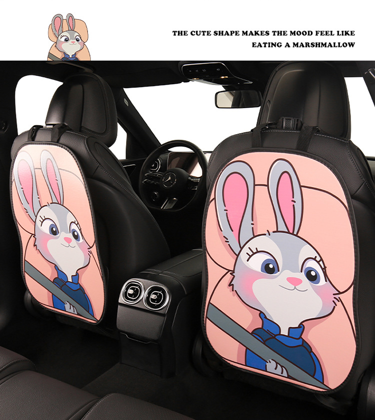 2024 car seat cushion four seasons universal seat back four seasons universal cute cartoon high-end car seat back anti-kick pad