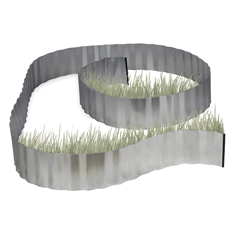 Готовый оцинкованный железный садовый забор для двора, уличный изолирующий изогнутый забор для газона