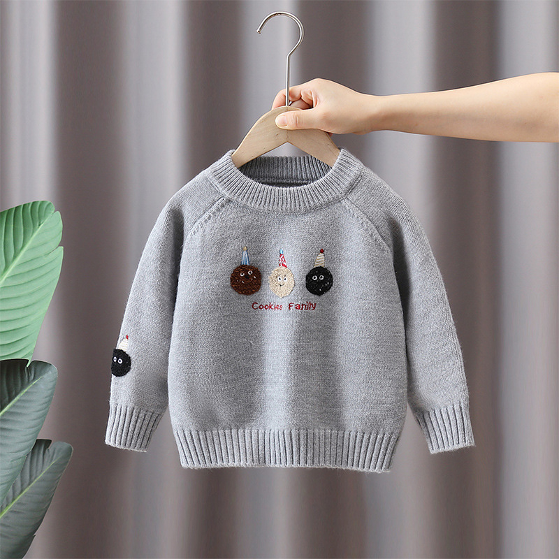 6510 Suéter para niños Suéter de estilo occidental de otoño e invierno para niños 2025 Nuevo estilo Camisa de fondo con capucha de otoño para niños pequeños y medianos