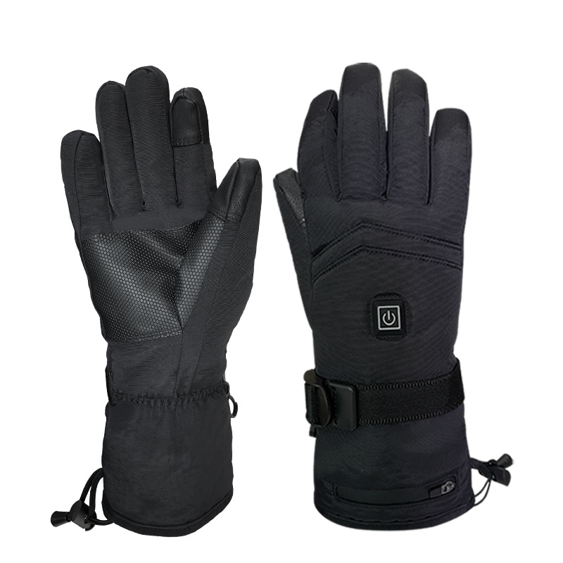 跨境加热手套冬季发热手套保暖户外滑雪电热手套男女充电手套暖手