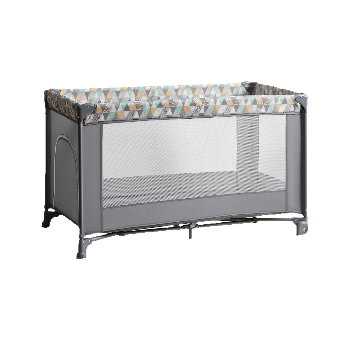 Cama plegable europea transfronteriza, cama multifuncional con ruedas, cama de juego portátil transfronteriza ligera con mosquiteros
