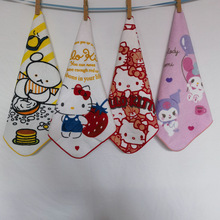 正品原标纯棉割绒活性印花卡通挂巾拷边方巾冰雪奇缘kitty11猫