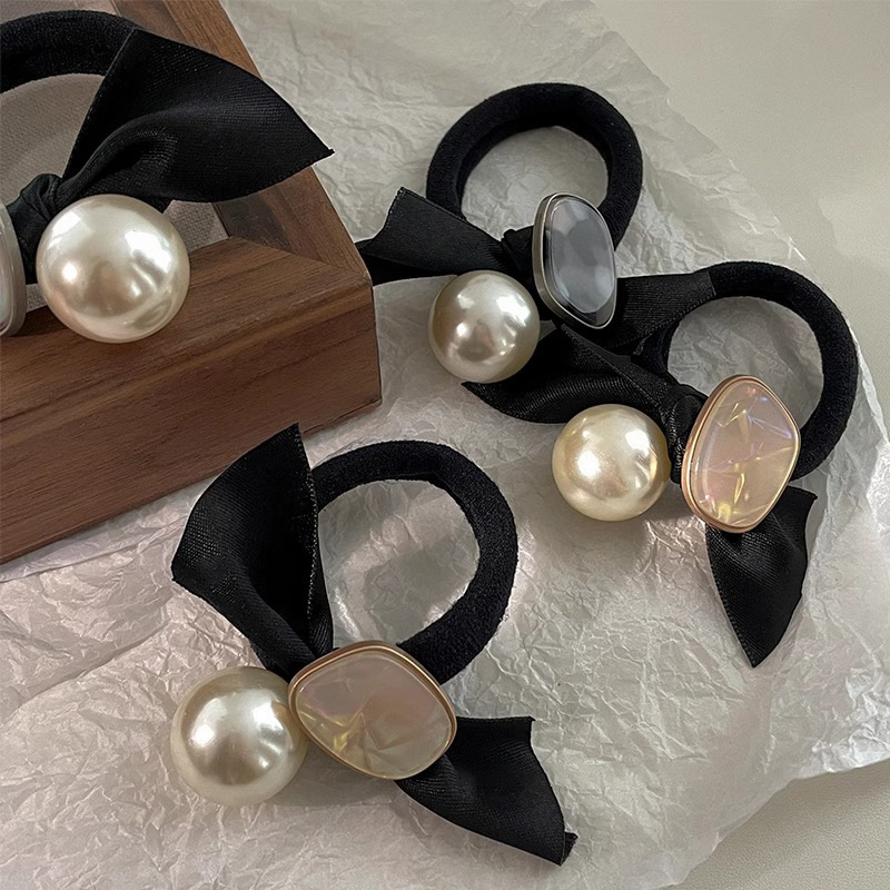 Coreano de alta calidad arco de perla cabeza de cuerda 2025 nuevo anillo de cabello correa de goma de cabello de mujer