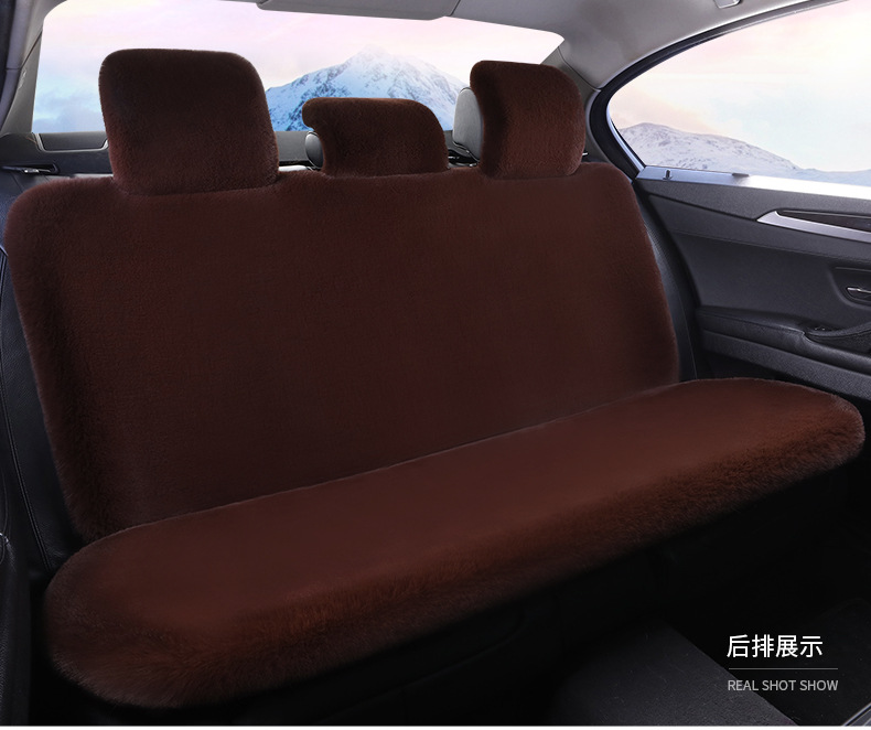 Cross-border 2026 new winter rabbit fur plush seat cushion with lumbar support, thickened car seat pad, car interior seat cushion, non-slip
