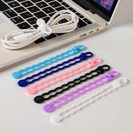 数据线纳扎带硅胶理线器充电线整理神器多功能耳机缠绕束线绑带