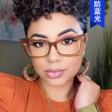 防蓝光欧美时尚眼镜框2022新款复古方框平光镜个性眼镜架网红街拍