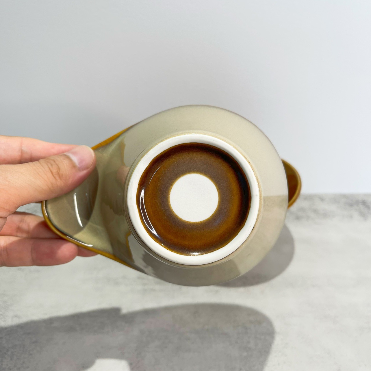 Lucang LZ comercio exterior de la cola de una sola vajilla de color marrón de miel de porcelana tazón de fuente de ensalada tazón de helado nueva porcelana de hueso sola