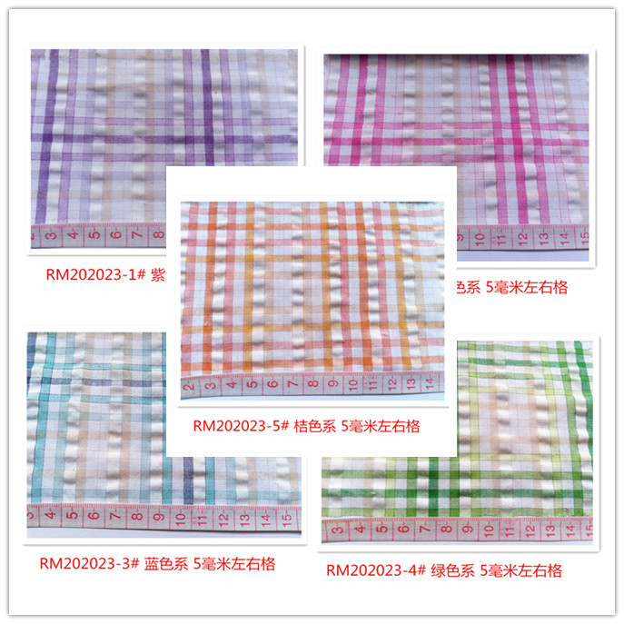 seersucker bubble cloth foaming cloth wrinkle cloth plaid fabric small fresh seersucker factory in stock