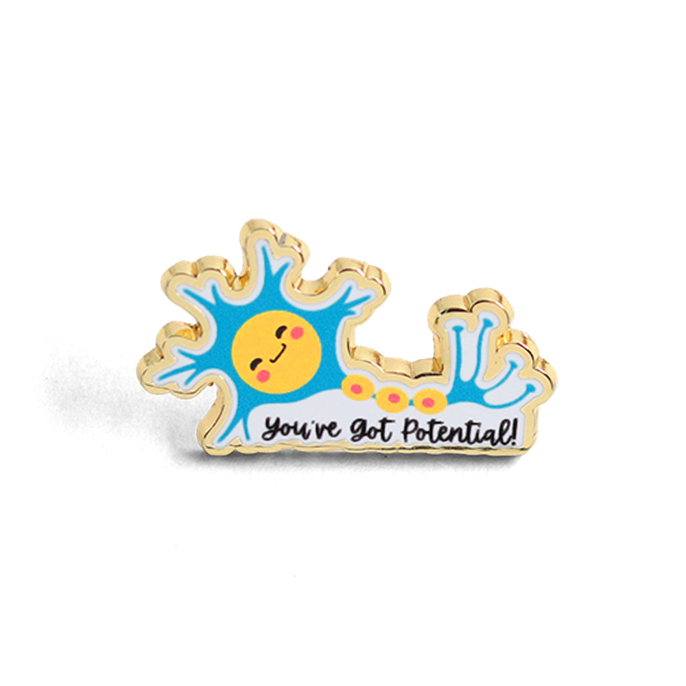 You Have Potential Badge Cute Neuron Fun Emoji Enamel Pin Biologist Gift Decoration