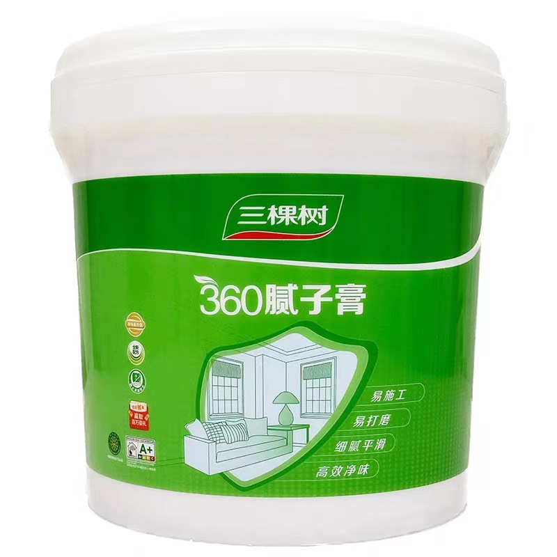 三棵樹補牆膏牆面修補白色防潮防霉無甲醛家用內牆膩子廠家批發