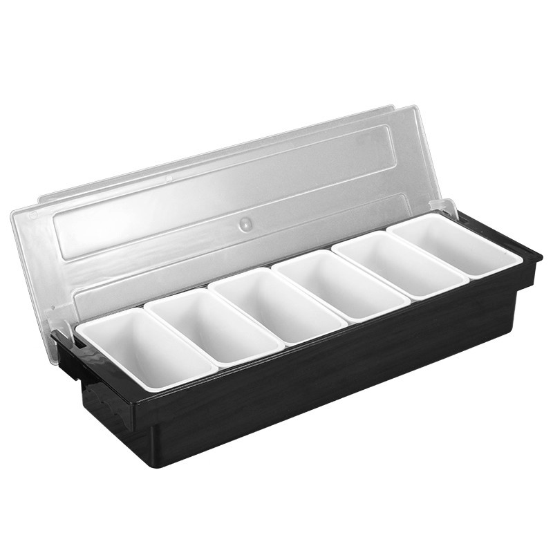 Caja de fruta de múltiples rejillas de plástico caja de condimento de mantenimiento fresco Bar compartimento especial caja de fruta