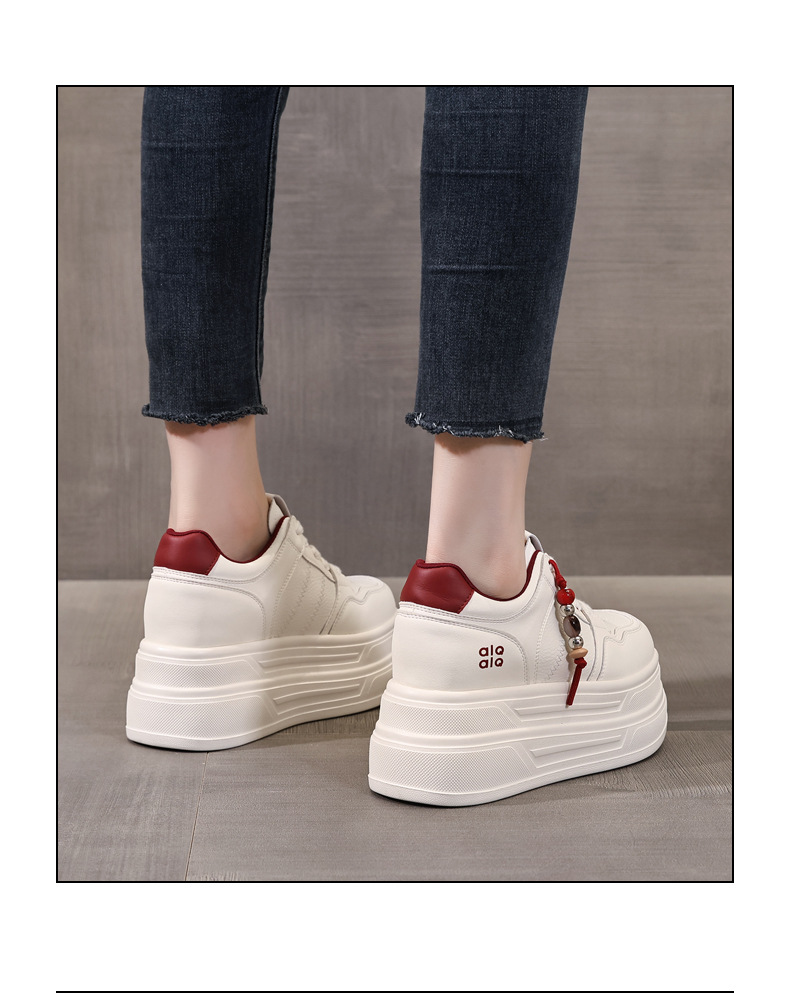 Giày sneaker nữ đế dày trắng siêu nhẹ tăng chiều cao HY9856 — đen chi tiết 16