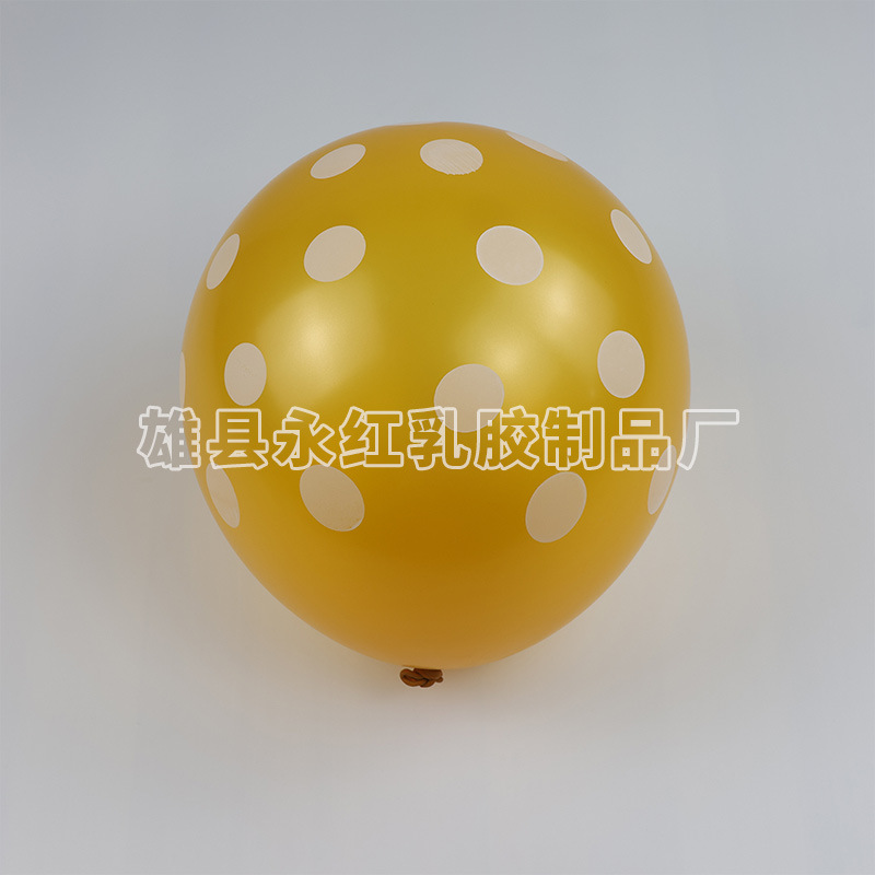 12 pulgadas ondulado punto de globo espeso punto de color globo impreso globo de látex redondo