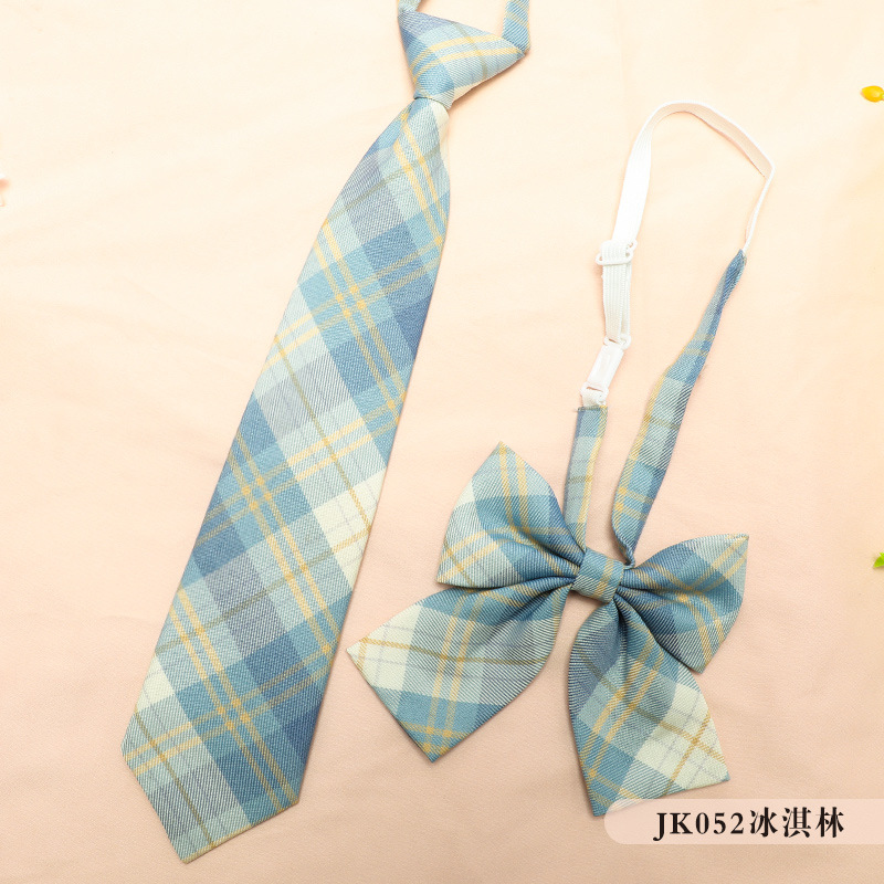 JK052冰淇林格纹领带+领花
