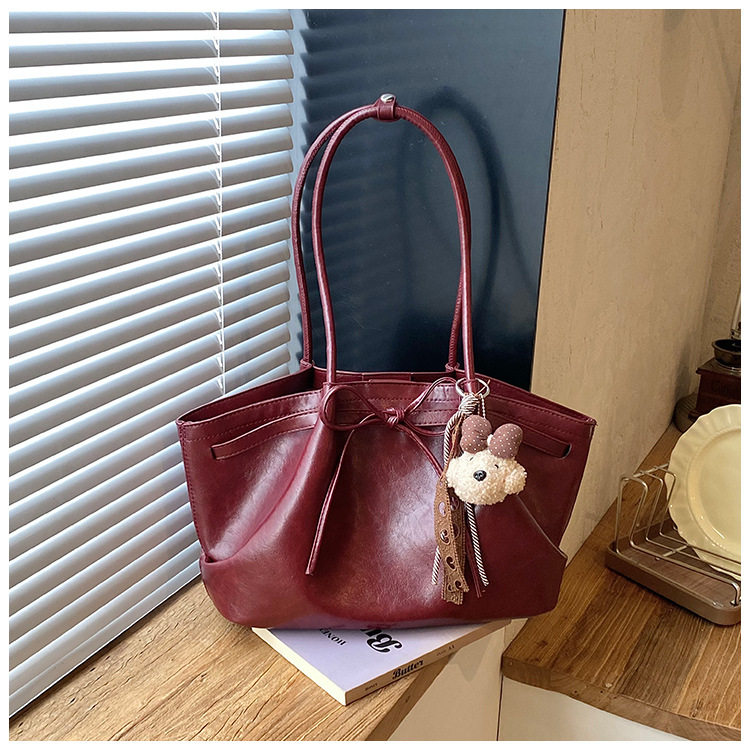 Túi tote nữ cỡ lớn dáng shopping đeo vai kẹp nách — Màu cà phê Không có mặt dây chuyền, Màu nâu không có mặt dây chuyền, Rượu vang đỏ không có mặt dây chuyền, Đen không có mặt dây chuyền chi tiết 10