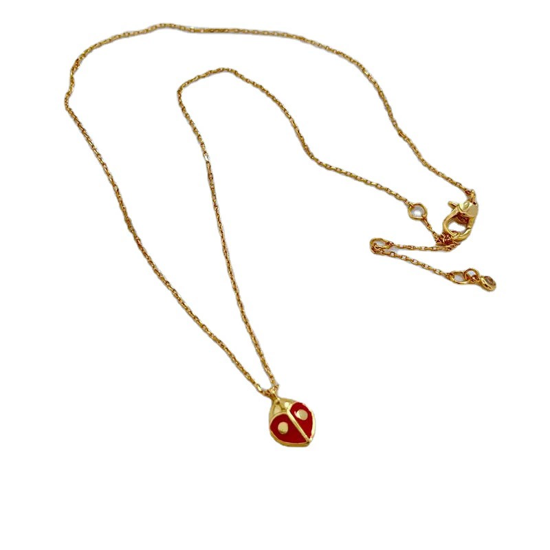Red enamel, earrings, necklace, hand painting, simple and elegant design