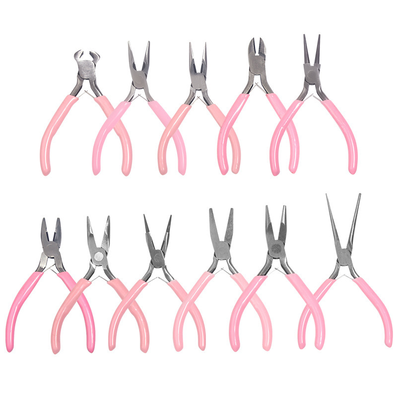 Handmade Pliers Multifunctional Toothless Pliers Round Nose Pliers Diagonal Pliers Mini Pliers Pink Tools Wholesale