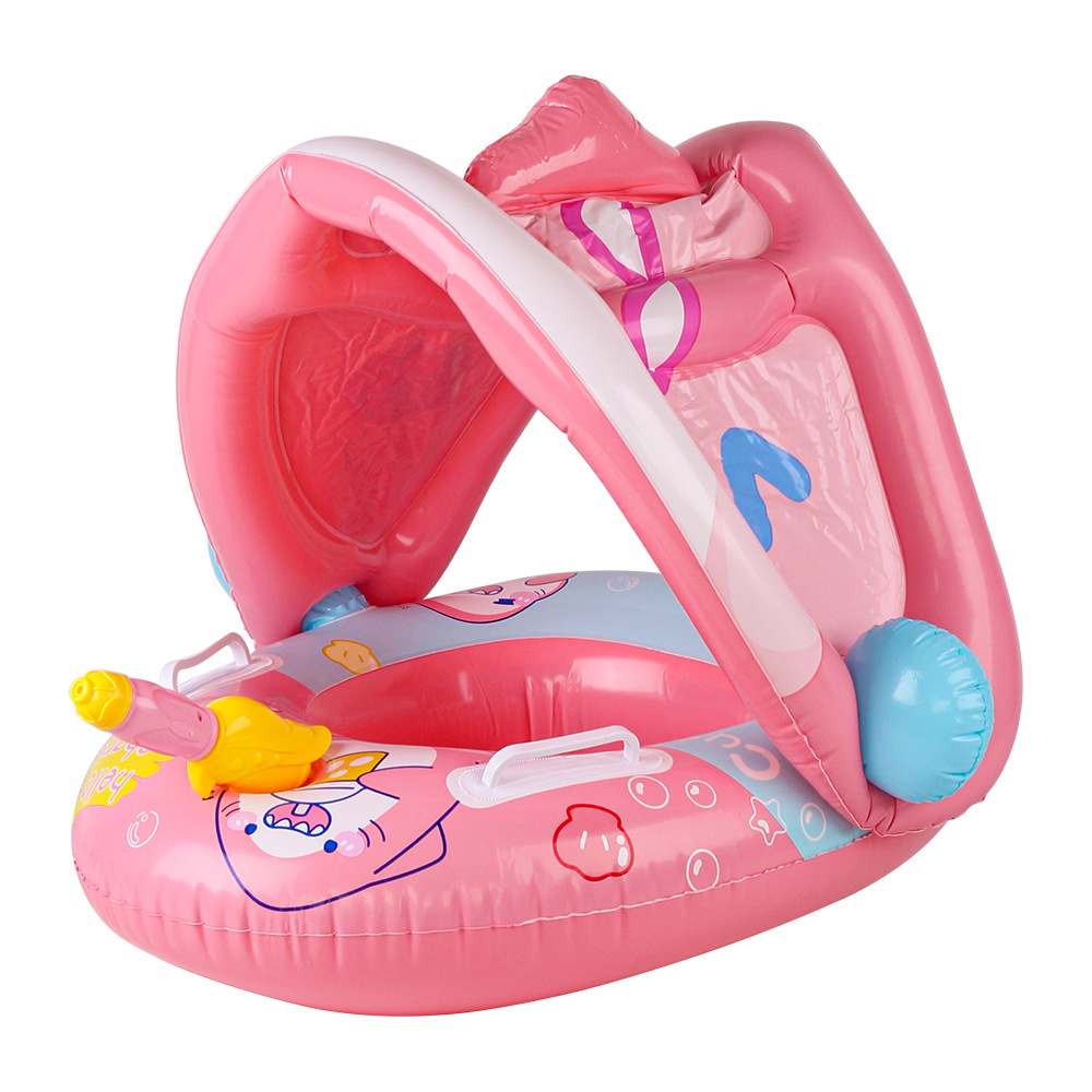 Xia Le bebé anillo de natación a prueba de sol con volante asiento de bebé barco cuerno barco hogar niños natación anillo piscina juguete