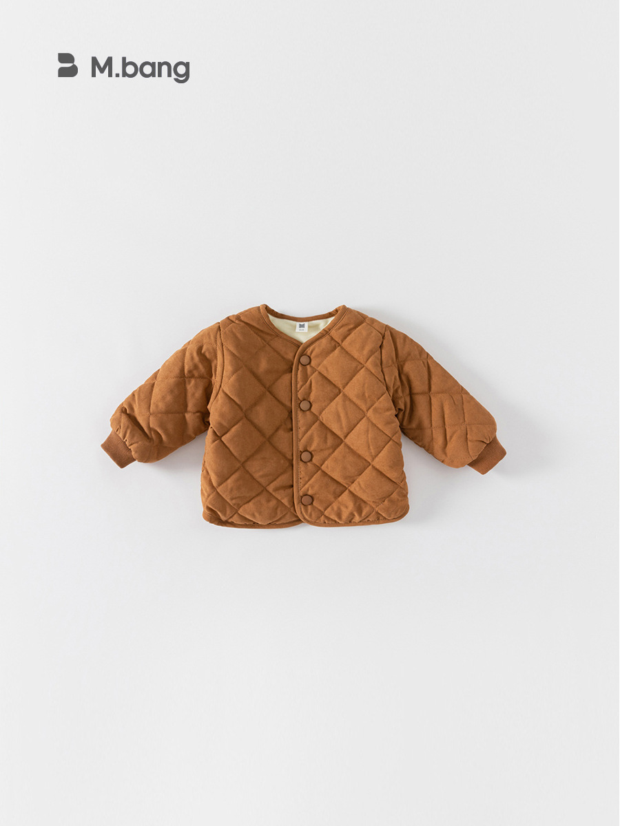 Ropa infantil Youbao, chaqueta de algodón para niñas de invierno, abrigo para niños pequeños, abrigo de algodón con frente abierto, ropa infantil de Huzhou, ropa interior cálida para bebés