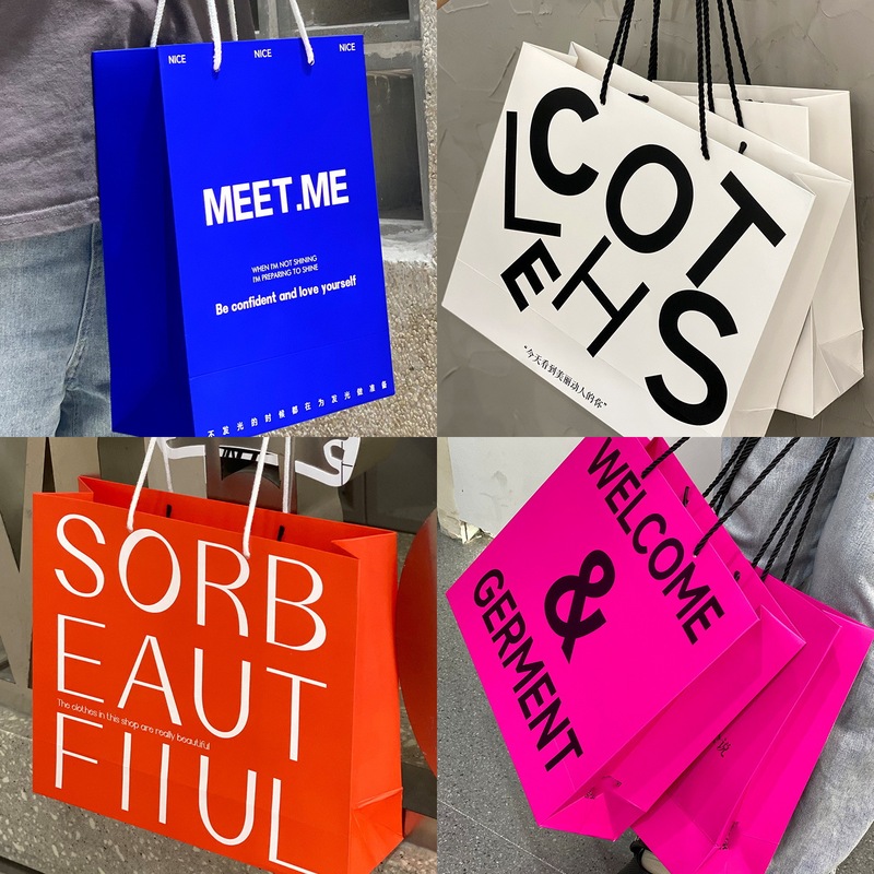 Handbag Custom Premium Sense Clothing Store Bag Gift Bag Shopping Packaging Bag Clothes Gift Paper Bag