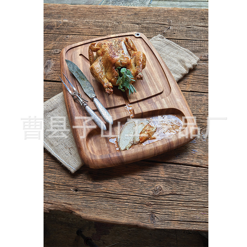 Tabla de cortar de carne de nogal negro, madera entera, corte de frutas, pan japonés, bandeja de tostadas, plato de comedor, tabla de cortar para el hogar