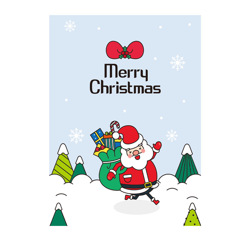 アマゾンの人気クリスマスセットサンタクロース漫画カード創造性祝福カード封筒シール|undefined