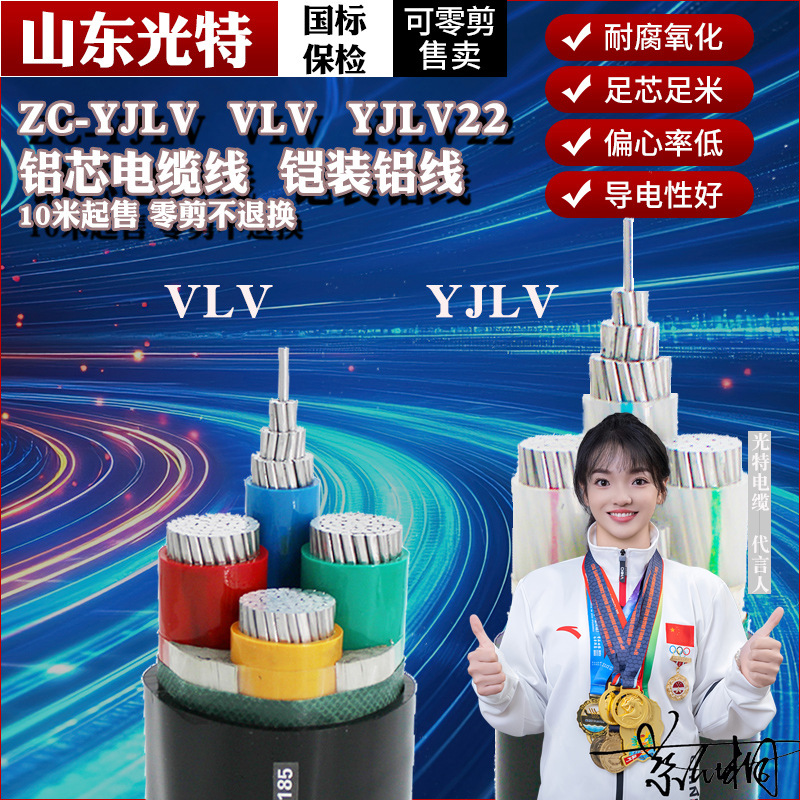 国标铠装ZRC-YJLV22铝芯70三相四线120 240平方VLV22铝电缆线300