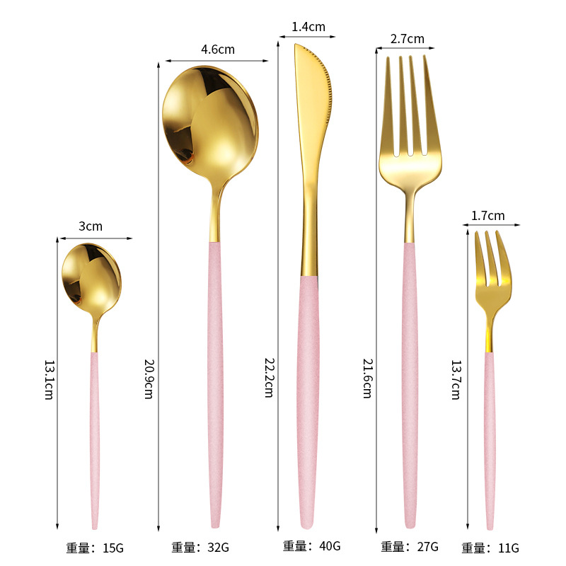 핑크 골드-다섯 조각 세트