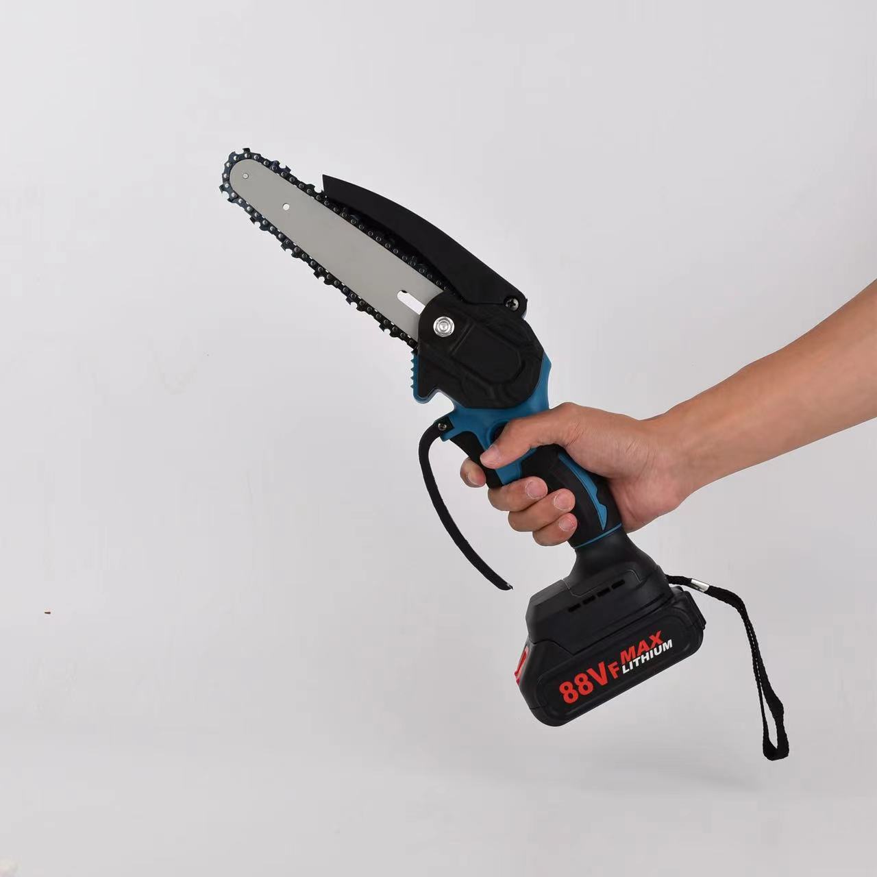 Gran capacidad de 4 pulgadas 6 pulgadas batería de litio de una sola mano sierra de cadena eléctrica Sierra de registro ingeniería doméstica mini sierra eléctrica Sierra de registro transfronterizo