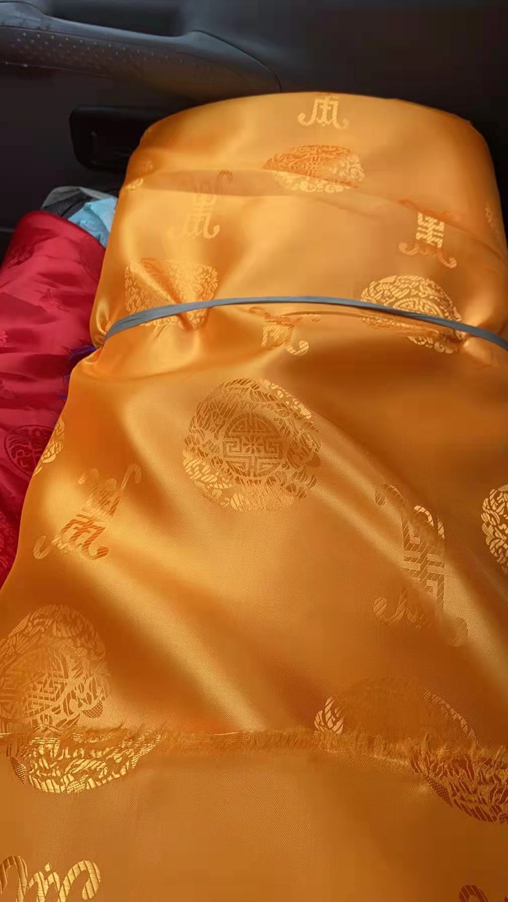 提花布面料   寿衣面料   白色  深蓝  大红 寿字布 殡葬用品