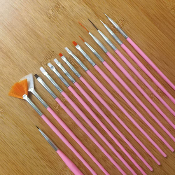 Cross-border 15 nail pen suit powder black and white rod gouhua flower pull line drill nail painting brush full set