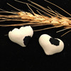 Cloth bag love button DIY leopard dot cloth buckle heart -shaped flat bottom button peach heart jewelry accessories
