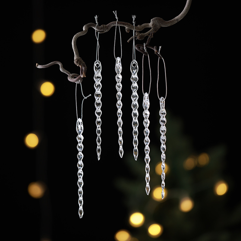 Buscando madera transfronteriza Navidad polvo brillante decoración acrílico colgante sin polvo de hielo creativo carrossel ventana colgante