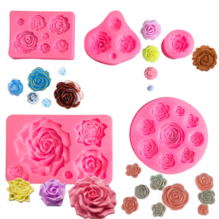 Rose silicone mold DIY flower series cake sugar chocolate baking tools factory direct sales
