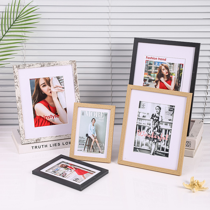 Photo Frame Wholesale Picture Frame Display Stand Photo Wall 5 Inch 6inch 7inch 8inch 10inch A4 Creative Simple DIY Wooden