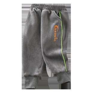 Children's corduroy pants Korean style autumn and winter clothing boys' solid color fleece-lined trousers baby versatile casual pants fashion