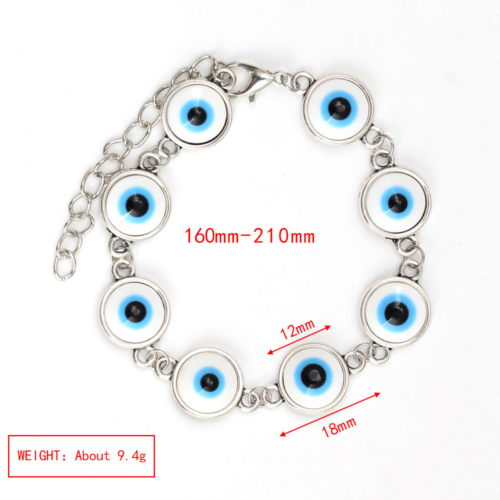 10g Weight Bracelets Classification Alloy Chain Material 1 Piece Quantity Holiday, Daily Occasion Alloy, glass Material Devil's Eye Pattern Women's Gender Patchwork Design Simple Style Style Simple Style Devil's Eye Alloy Glass Wholesale Bracelets 4