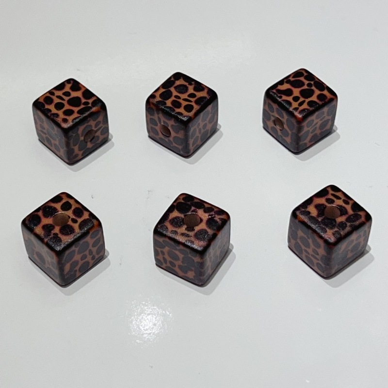 アクリルプリントブラックヒョウ柄スクエア DIY 携帯電話チェーンビーズバッグぶら下げルースビーズジュエリーアクセサリークロスボーダーライブブロードキャスト|undefined